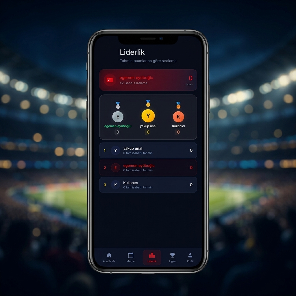 Futivo Arkadaşlar Arası Liderlik Tablosu Sıralaması