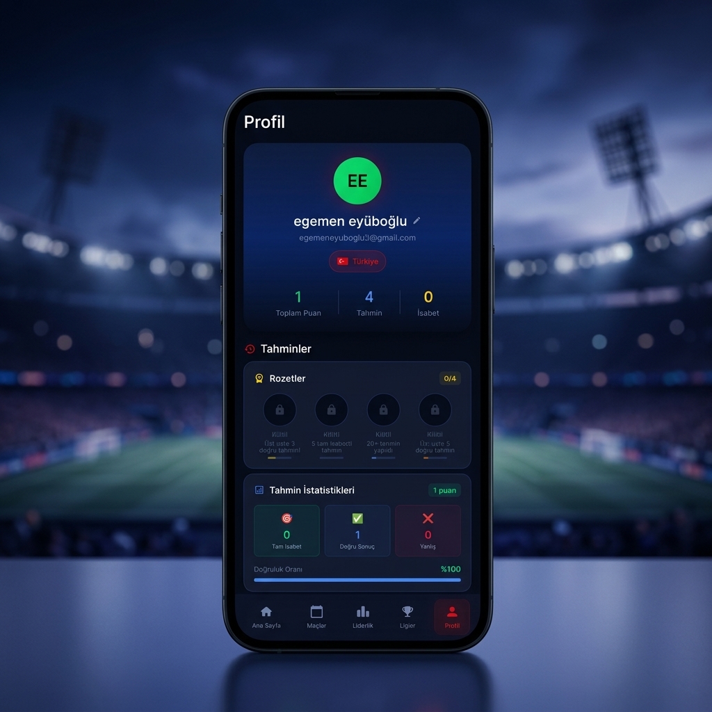 Futivo Sporcu ve Kullanıcı Profili Özelleştirme Ekranı